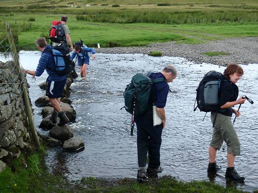 15_56-1.jpg - Crossing Keld Dub. Some people decided they were so wet that the stepping stones were too much hassle.